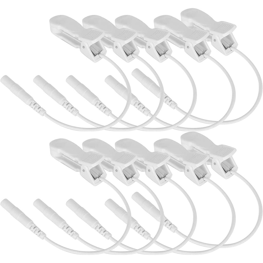 10 ชิ้น 2.0 มม. อิเล็กโทรดคลิปหูสิบสําหรับ Vagus Nerve กระตุ้น, คลิปหูสําหรับหน่วยสิบ, สายเชื่อมต่อล