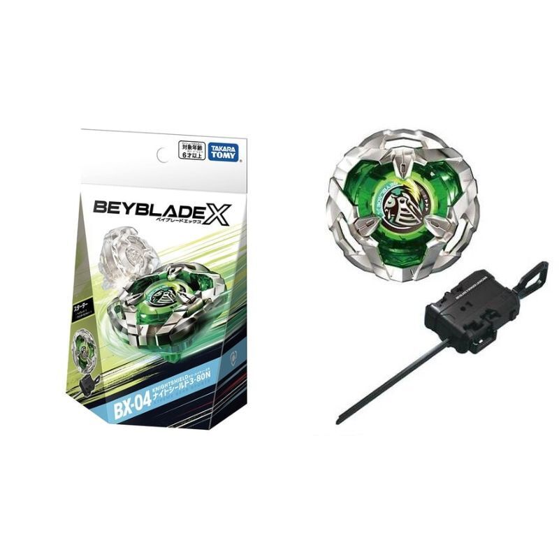 ใหม่ Takara Tomy Beyblade X BX-04 Starter Knight Shield 3-80N Gear Sports