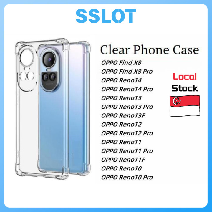 SG OPPO Case Reno 14 Pro 13 Pro 13F 12 Pro 11 11F 10 Pro X8 X8Pro โปร่งใส TPU เคสกันกระแทก