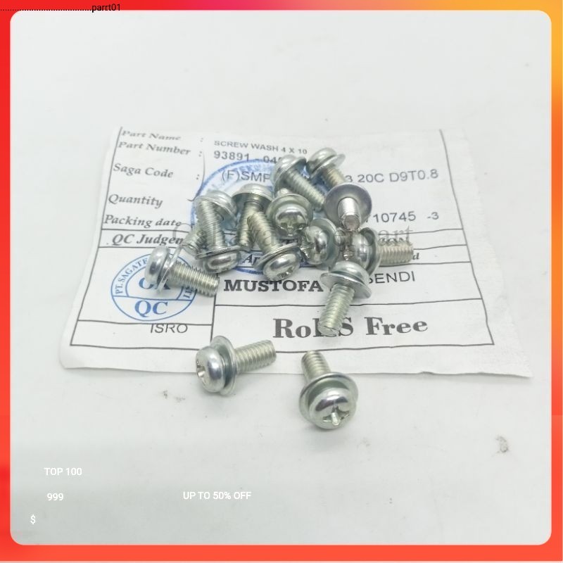 BOLT M4X12 ORIGINAL BOLT 7 M4 1 ซม. CARBURETOR BOLT DOUBLE RING BOLT ORIGINAL Kj1