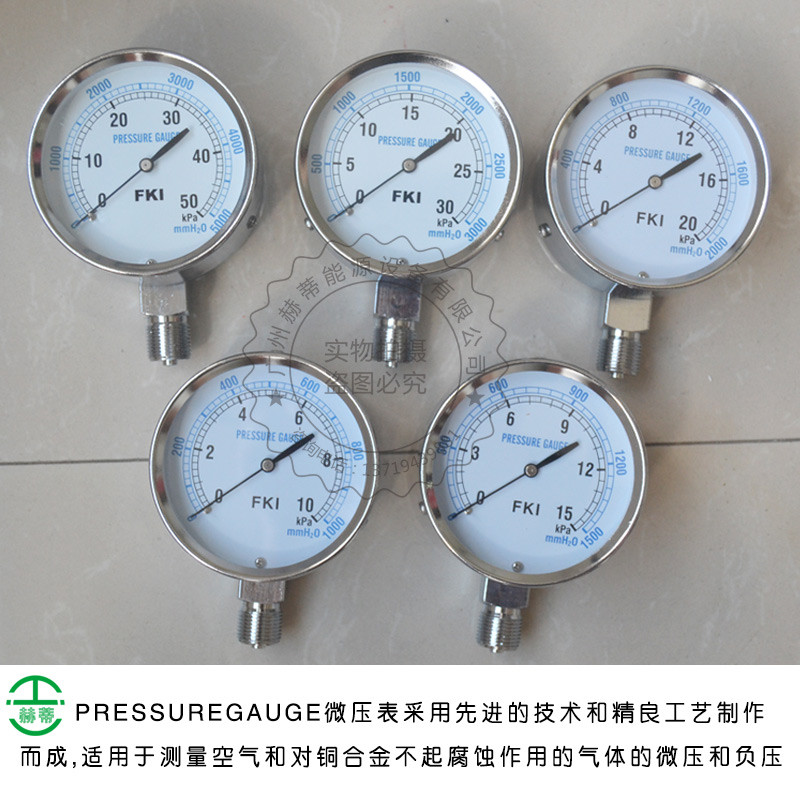 FKI0-10kpa 0-1,000mmH2O ความดันต่ํา GAUGE ความดัน Micro DELAYER GAUGE น้ําคอลัมน์ความดัน GAUGE