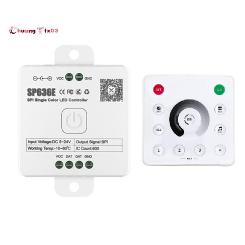 Chuangtfx03and-SP636E SPI DC5-24v คอนโทรลเลอร์ขาวดําพร้อม AND-RC1 รีโมทคอนโทรลรองรับ 2.4G Touch รีโม