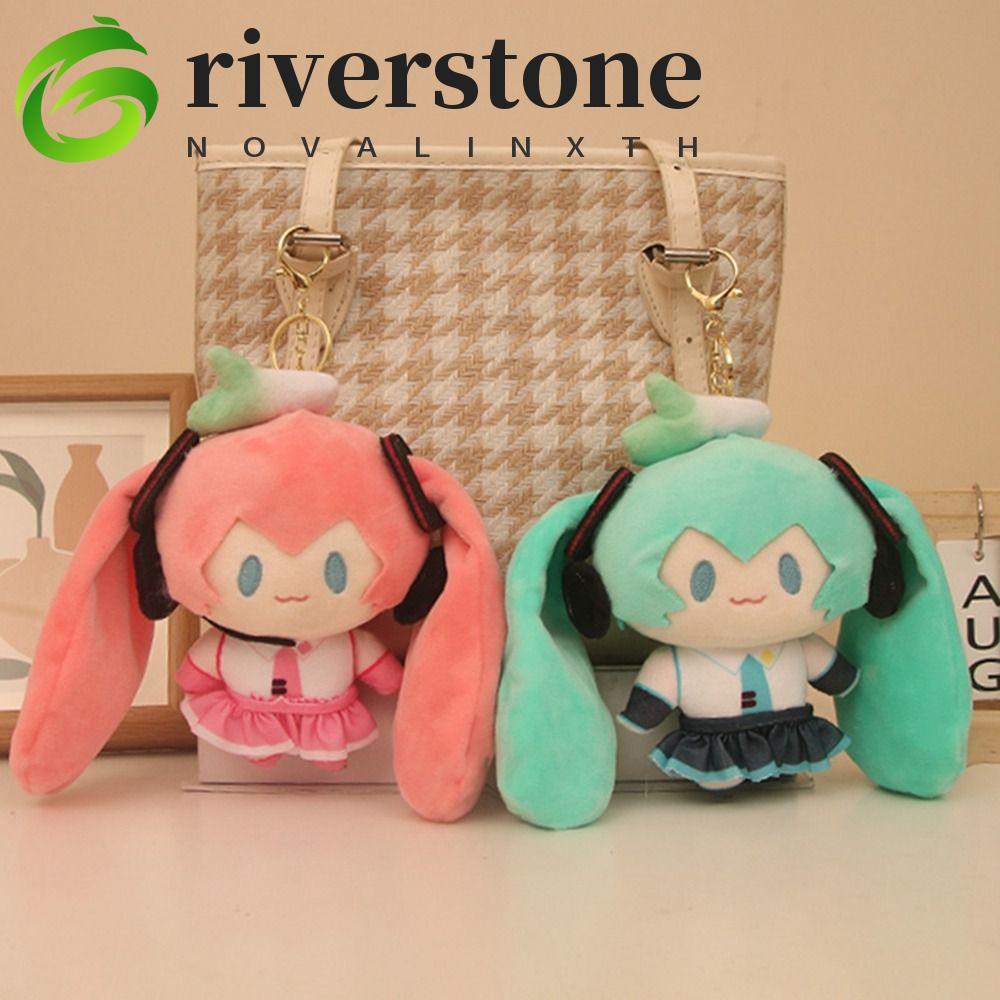 RIVERSTONE ตุ๊กตา Hatsune Miku พวงกุญแจ, การ์ตูนรุ่น Q Hatsune Miku พวงกุญแจ, ตุ๊กตา Miku พวงกุญแจอะ