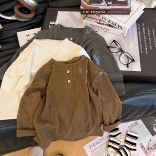 80-150【พร้อมส่ง】เสื้อซับในเด็กคอกลมลายทาง สำหรับทารกและเด็กห…