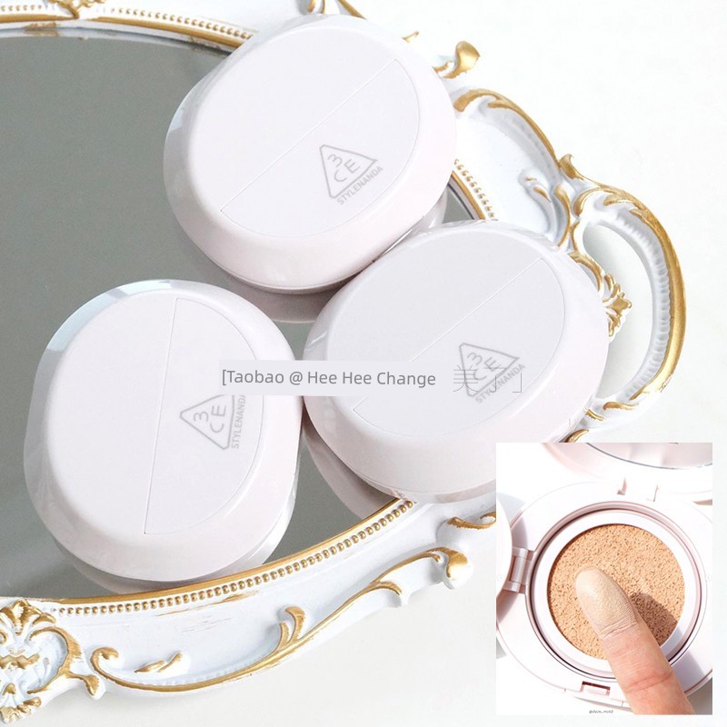 cushion พัฟแต่งหน้า 3ce Air Cushion ขนาดเล็กครีม Shell Powder Natural Nude แต่งหน้า Liquid Foundatio