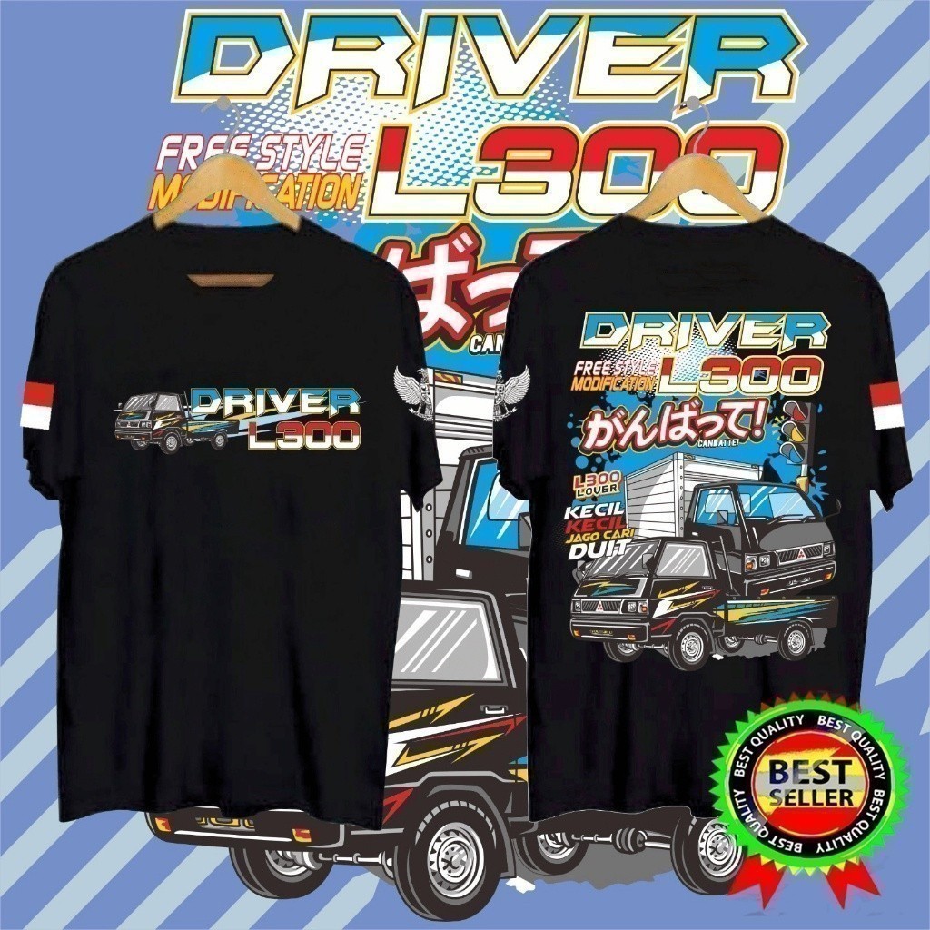 2025 L300 แฟชั่น Black Driver Tshirt / Jersey เสื้อผ้าไมโครไฟเบอร์ / Jersey Sublimation / TShirt Jer