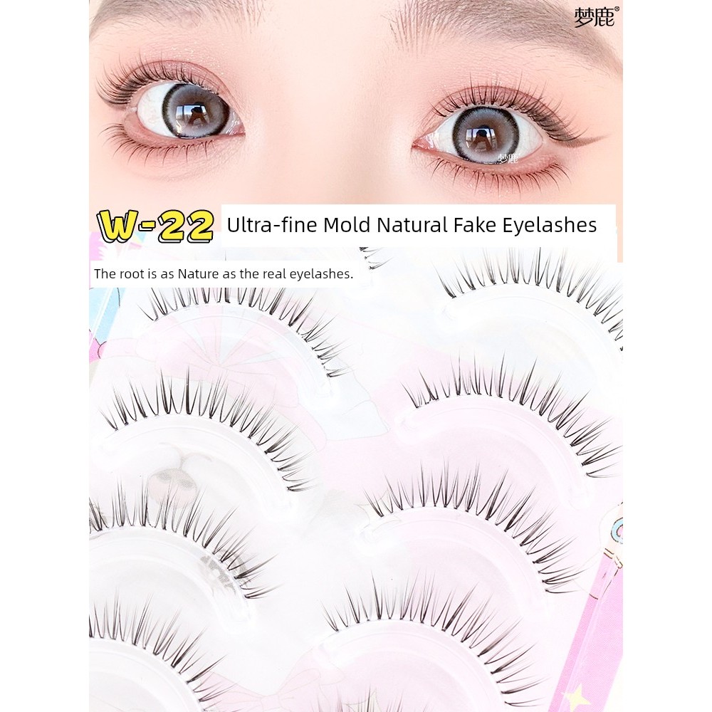 ขนตาล่าง ขนตาเกาหลี Menglu [ขนตาบน W-22และขนตาล่างใช้ได้ทั่วไป] ขนตาปลอมแบบชิ้นเดียวหนาเป็นธรรมชาติ