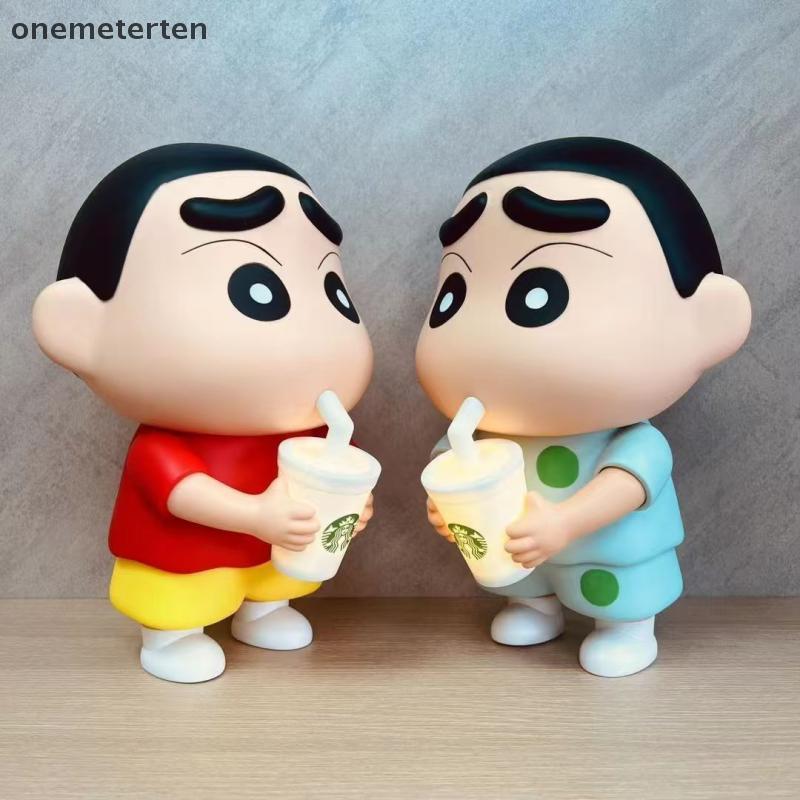 Rten 1 ชิ้นไวนิลนมชาถ้วยเรืองแสงเดสก์ท็อปเครื่องประดับ 25 ซม.ใหม่ Crayon Shin-Chan มือตุ๊กตา Noob อะ
