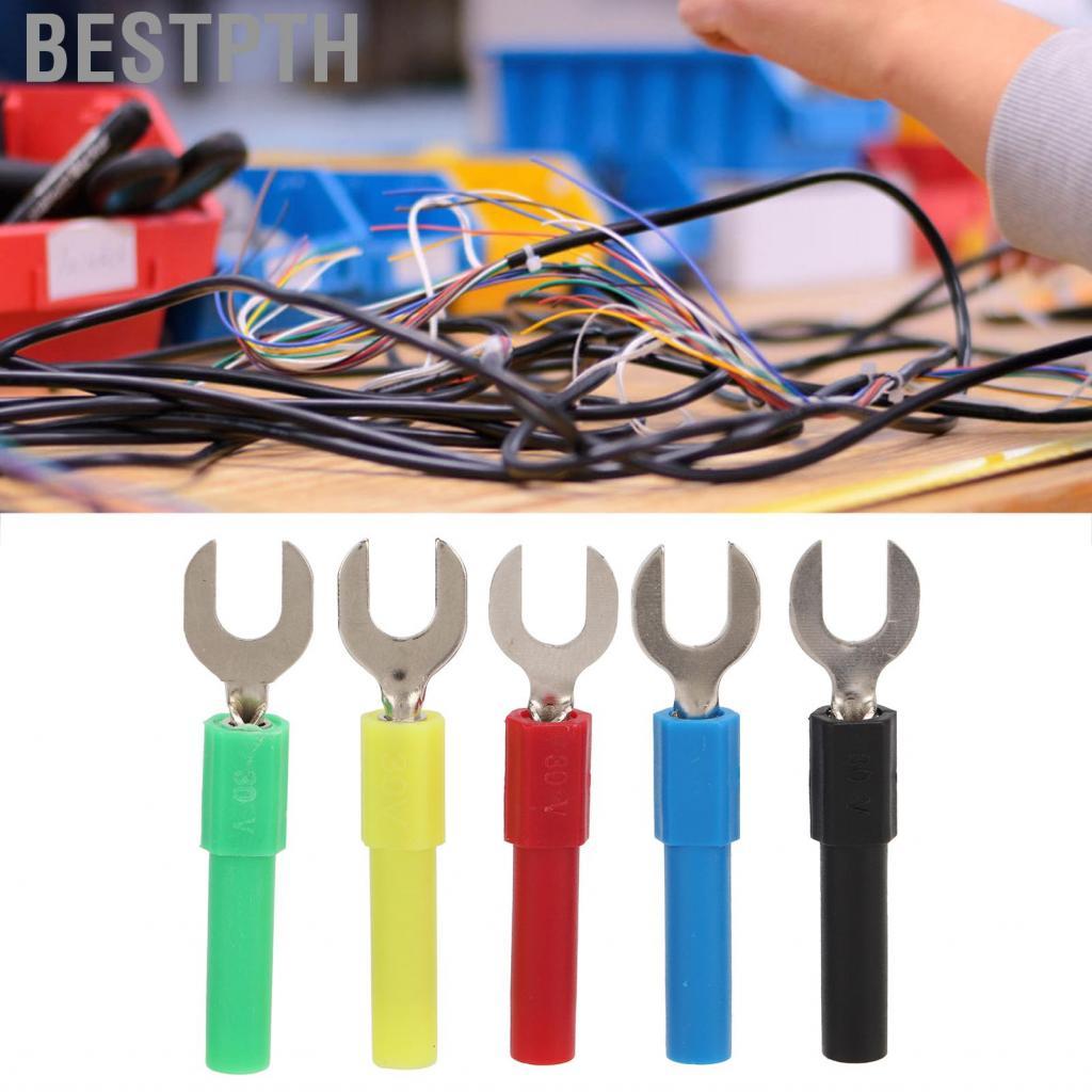 Bestpth Bestpth ส้อม Spade ขั้วต่อสายไฟทองเหลือง Maximum.10A 6 มม./0.2in Y ประเภท Banana Plug