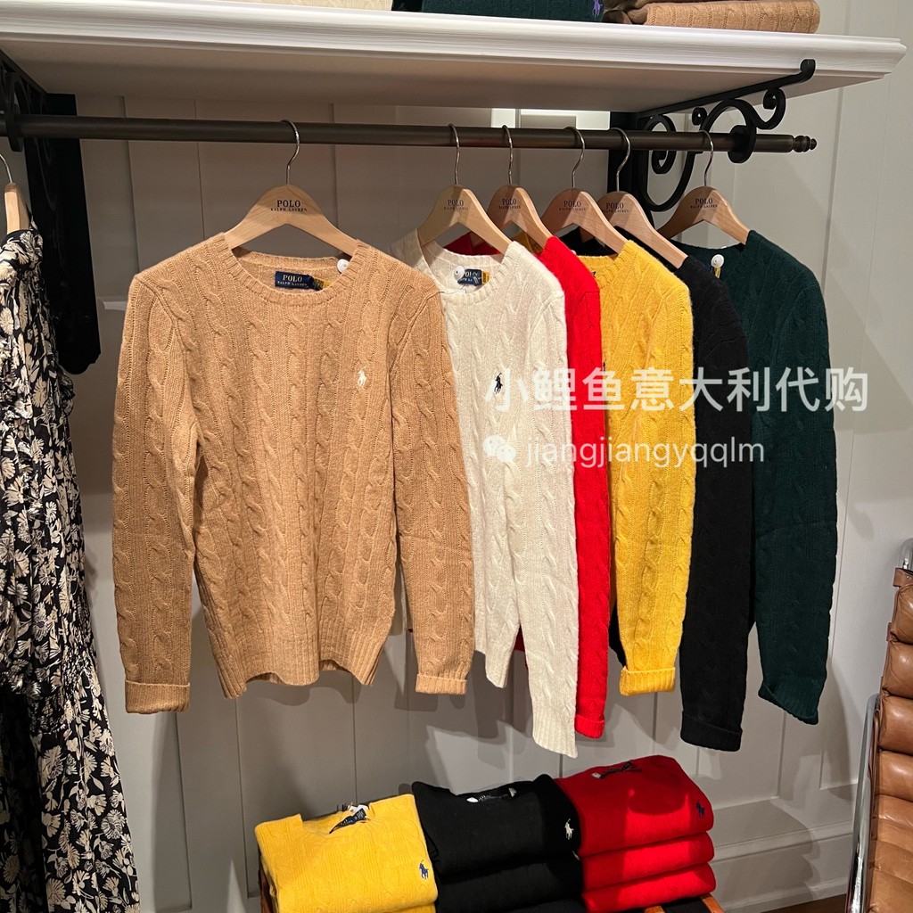 ปลาคาร์พขนาดเล็กอิตาลี Daigou polo ralph lauren ralph lauren Classic Wool เสื้อถักผู้หญิง