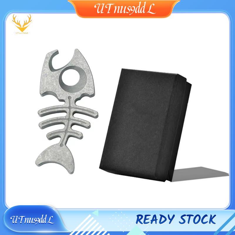 [UTnus9ddL] พวงกุญแจกระดูกปลาโลหะผสมไททาเนียม - ที่เปิดขวดมัลติฟังก์ชั่น, สร้อยคอแบบพกพาสําหรับกิจกร