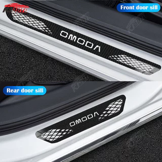 4pcs Omoda ซีลรถสแตนเลสเกณฑ์แถบโลหะยินดีต้อนรับเหยียบตกแต่ง Auto จัดแต่งทรงผมสติกเกอร์สําหรับ Omoda 5 C5 EV E5 S5 C9 อุปกรณ์เสริม