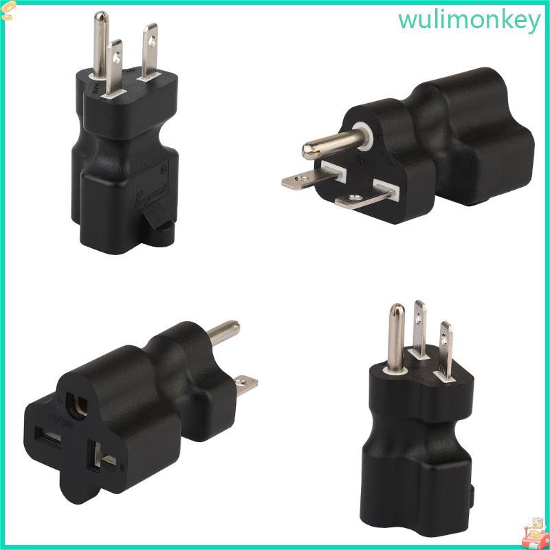 WU Nema 6-15P ถึง Nema 6-15 20R อะแดปเตอร์ไฟ AC 3 ขั้ว DIY สายไฟ Acessory สีดํา