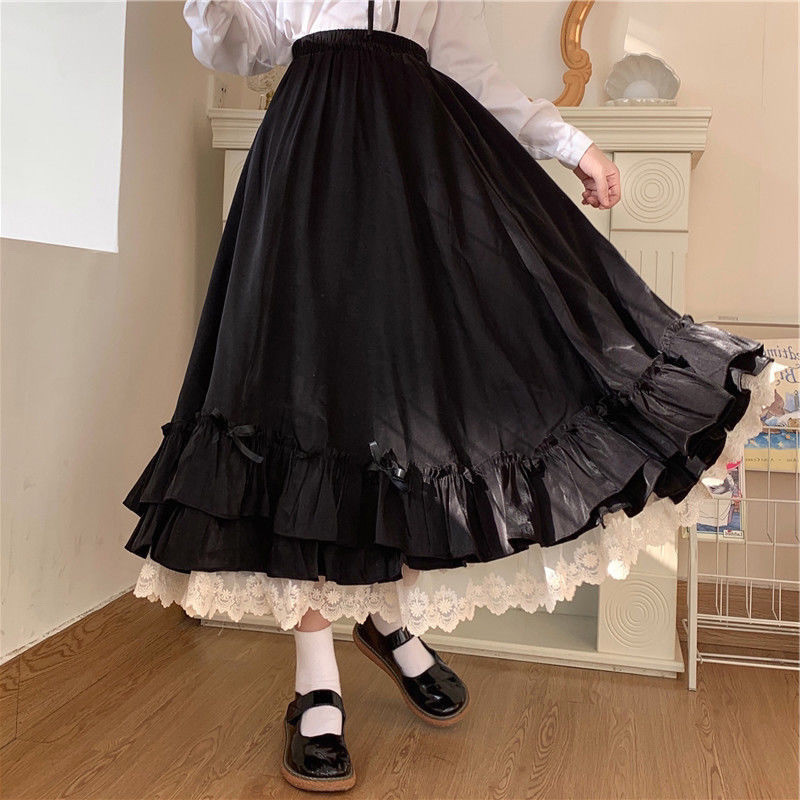 AiViiVINTAGE MORI GOTHIC LOLITA MAXI LONG SKIRT