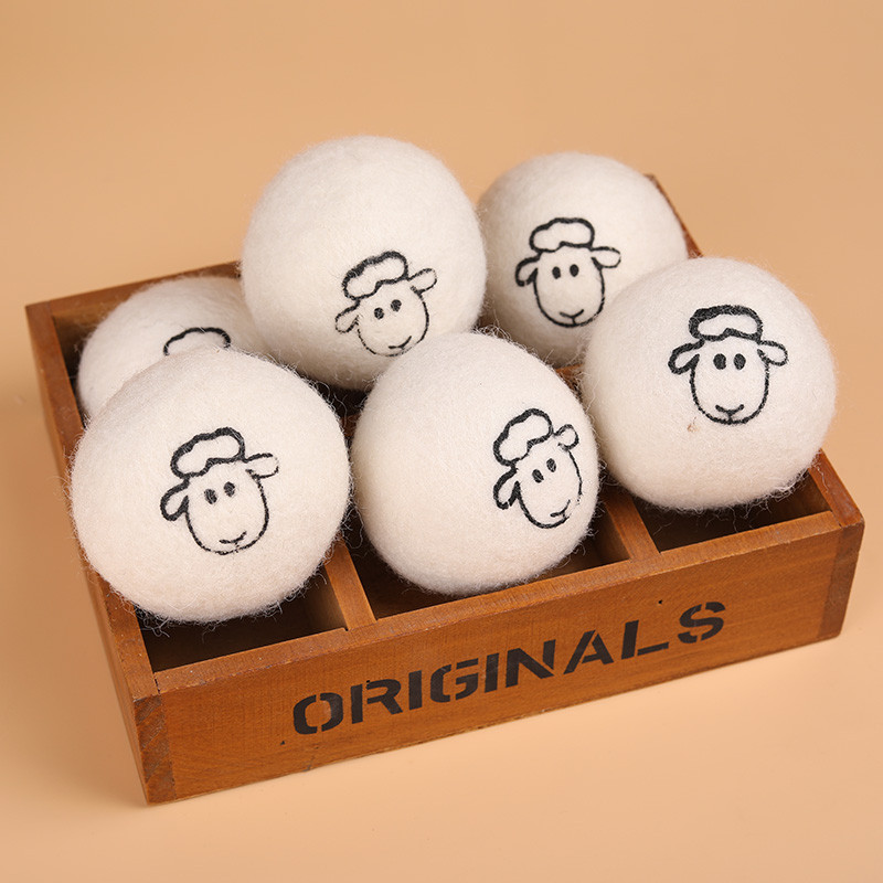 6-Pack Drying Wool Ball Drying Pure Wool Ball Drying Ball Dryer Static Removal เสื้อผ้า Patting Ball