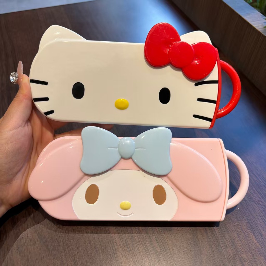 Hello Kitty & ทํานอง ชุดอาหารสแตนเลสสุดน่ารักนักเรียน/ผู้ใหญ่สากลเหมาะสําหรับทุกฉาก