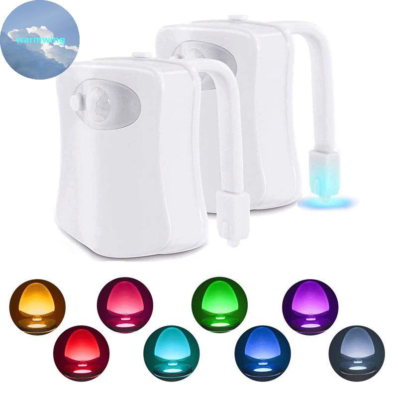Warmwing 1PC ที่นั่งชักโครกสมาร์ท Motion Sensor Night Light 16/8 สีกันน้ํา Backlight สําหรับห้องน้ํา