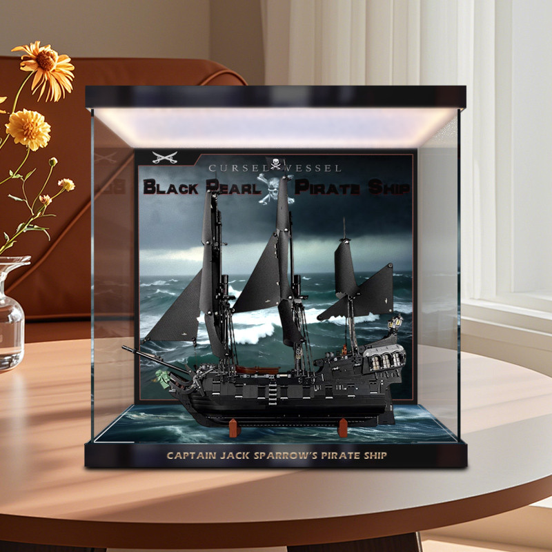 [กล่องแสดงอะคริลิกโปร่งใส] กล่องไฟกล่องแสดง HD อะคริลิคเหมาะสําหรับ Lego 10365 Pirates of the Caribb