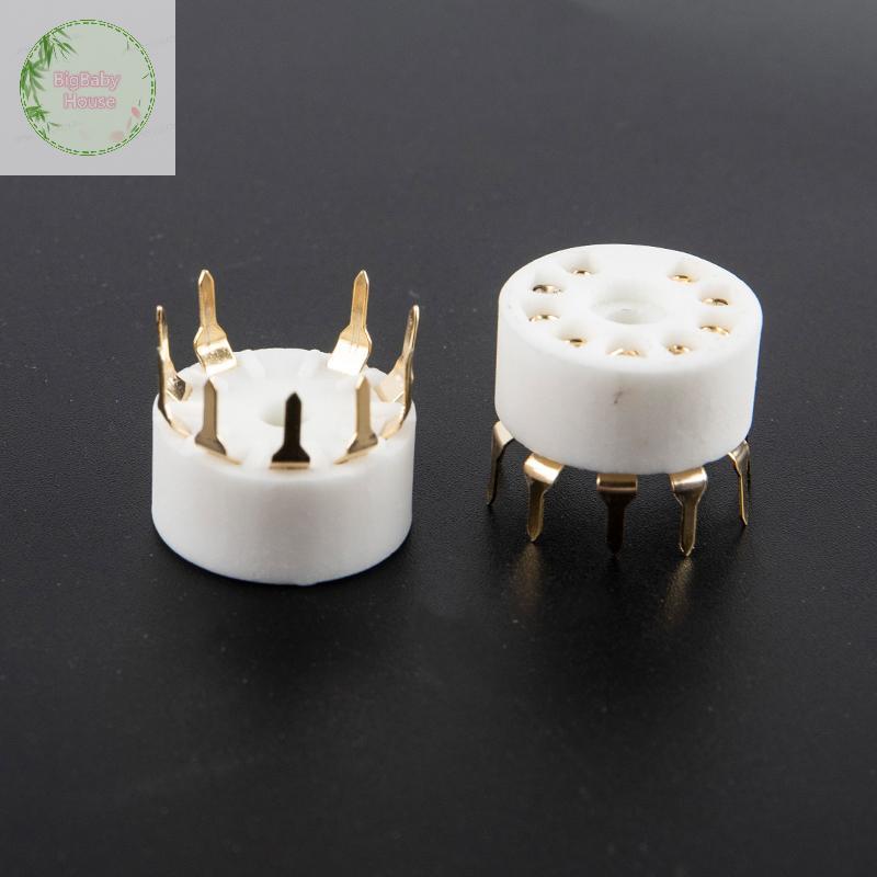 BigBabyHouse 5 ชิ้นเซรามิค 9pin B9A PCB Mount Tube Socket 12AX7 12AT7 Hifi Audio Vintage AMP TH