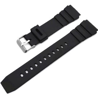 สายนาฬิกาซิลิโคนอ่อน 18/20 มม.22 มม.24 มม.26 มม.28 มม.สําหรับ Casio W800H SGW400 F91W AE1200/1300 กันน้ํากีฬายางนาฬิกาสีดําผู้ชายผู้หญิงสร้อยข้อมือเข็มขัด