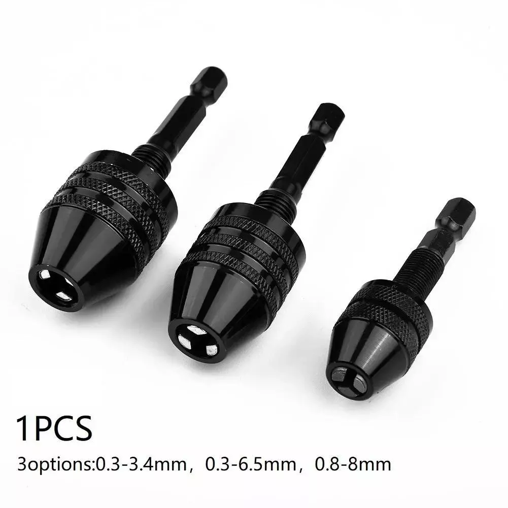 0.3-8 มม.Self-Tighten สว่านไฟฟ้า Mini Keyless เจาะ Chuck Collet Fixture เครื่องมือ 1/4 "Hex Shank Quick Change Converter