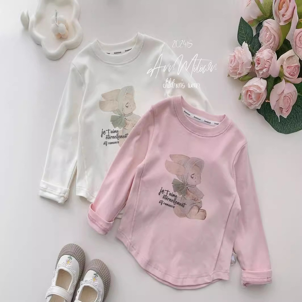 สาวเสื้อยืดแขนยาวฤดูใบไม้ผลิสไตล์ใหม่เด็กฤดูใบไม้ผลิแฟชั่นการ์ตูนเสื้อเด็กสาวBottomingเสื้อTรอบคอCD2