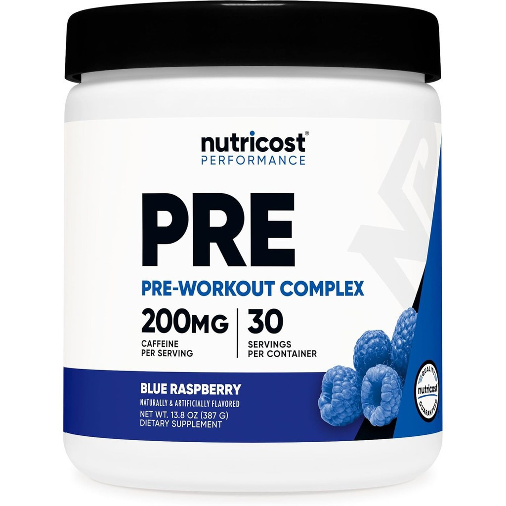 Nutricost Pre-Workout Complex Powder (30 Servings, Blue Raspberry) - Pre-Workout Supplement with Bet
