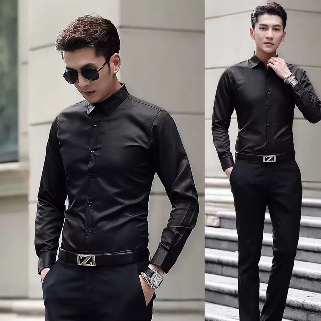 เสื้อเชิ้ตแขนยาว ทรงสลิม สไตล์เกาหลี สำหรับผู้ชาย  รุ่น YX04