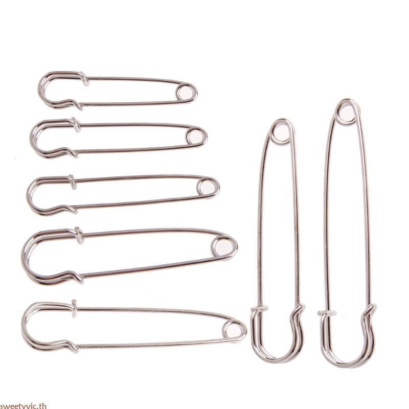Sweetyvic ชุดSafety Pins สีเงินทนทาน ใช้งานได้หลากหลายสำหรับผ้าห่มและเสื้อกันหนาว