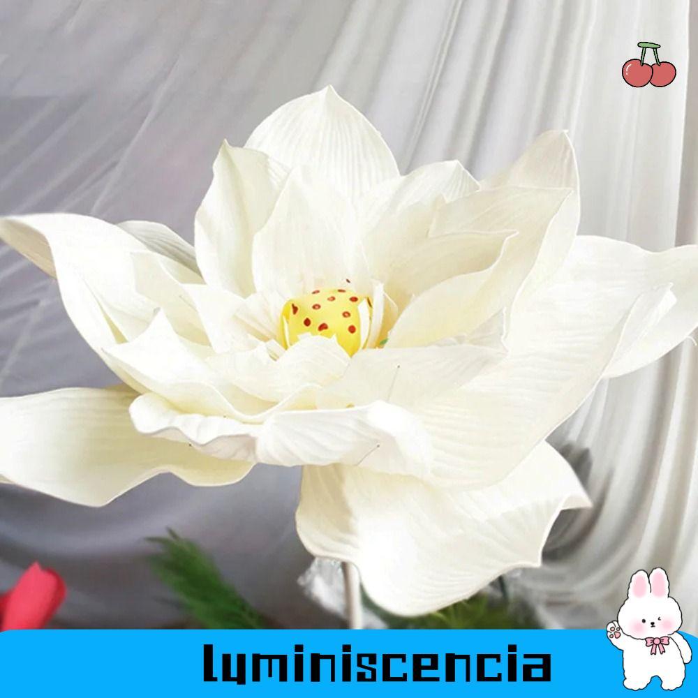 ดอกบัวจำลอง Luminasia ขนาด 40/50 เซนติเมตร, ดอกไม้ปลอมทำจากโฟม สไตล์หรูหรา สำหรับการตกแต่งพื้นที่ภายในและโรงแรม