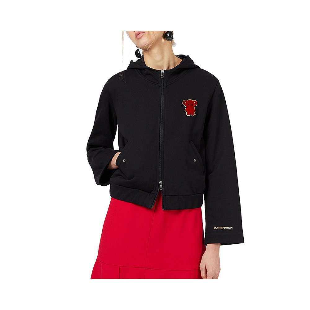 Hong Kong Direct Mail EMPORIO ARMANI สุภาพสตรีแจ็คเก็ตกีฬาสีดํา 3H2M7V 2J62Z 0999