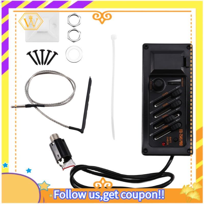 EQ-7545PRO Acoutic กีตาร์ EQ Piezo Pickup Pre-Amp 4 Band กีตาร์อะคูสติกกีตาร์ Piezo Pickup