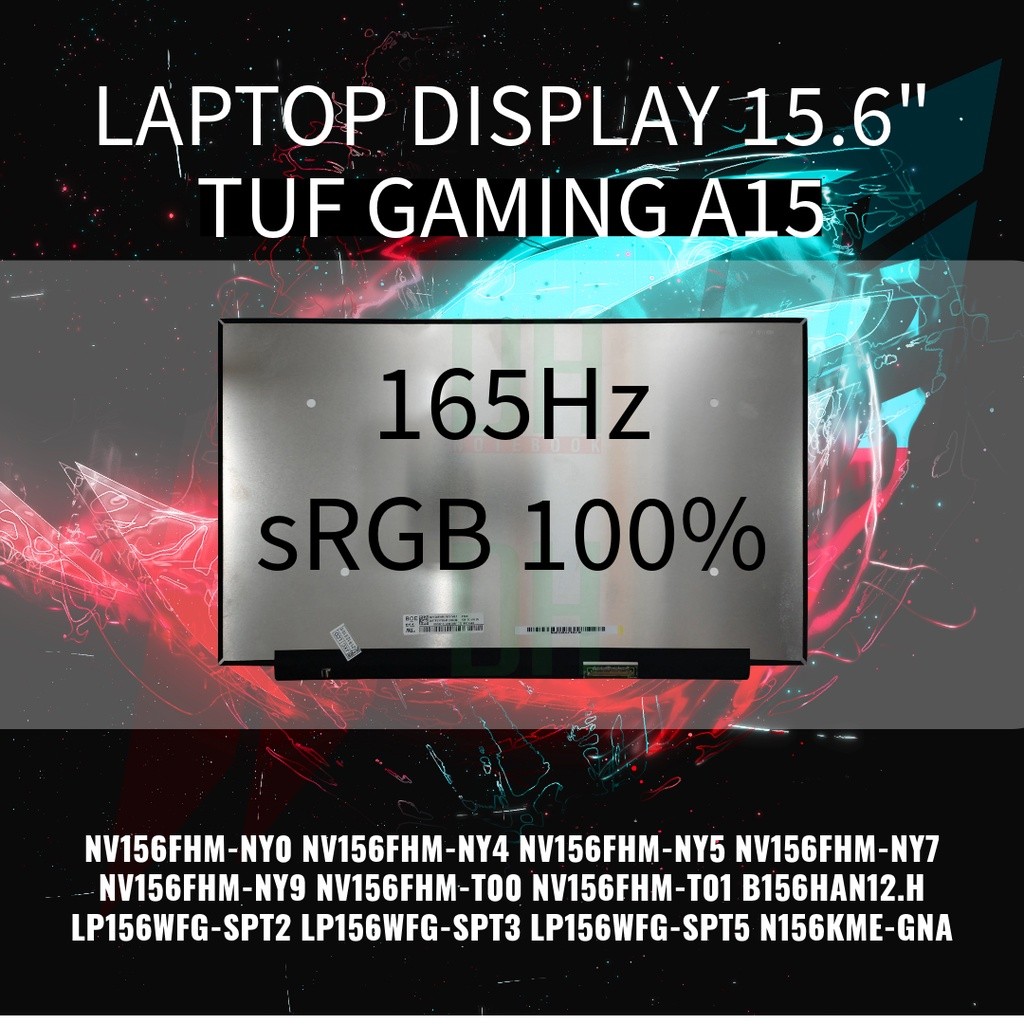 อะไหล่ 15.6 SLIM 40 PIN FHD IPS 165HZ ไม่มีหู NV156FHM-NY0 NV156FHM-NY5 NV156FHM-NY7 NV156FHM-NY9 NV