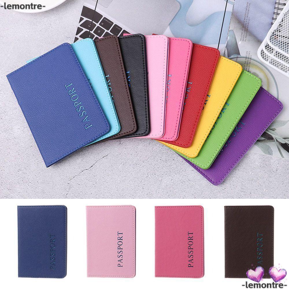 LEMONTRE Passport Holder Travel PU Leather Ticket Holder