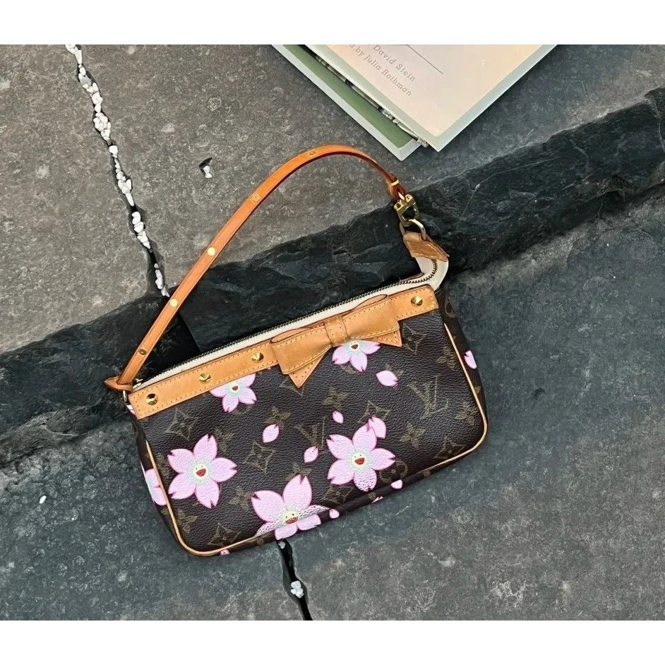 Louis Vuitton Cherry Blossom Mahjong Bag Denim Denim Cherry Mahjong Bag RSE1