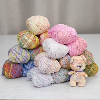 ไหมคอตตอนซัมเมอร์ เบอร์20 สีเหลือบ ชุดรวมสี 200 กรัม ไหมฝ้ายสำหรับงานถัก และงานปัก