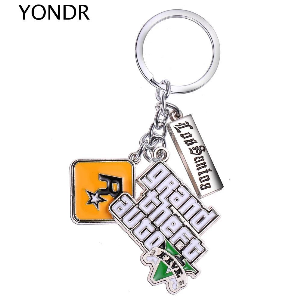YONDR เกม GTA V พวงกุญแจ Muti-Pendant PS4 Xbox PC เกมสําหรับแฟนของขวัญวันเกิดเกม GTA Key Holder