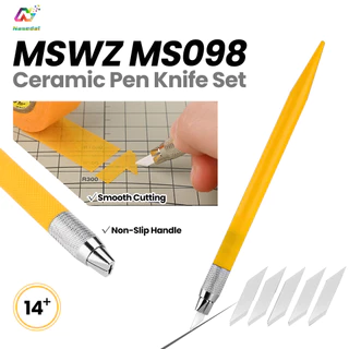 MSWZ MS098 เซรามิคใบมีดปากกามีดรุ่นเฉพาะ 5 ชิ้นใบมีดหมวก-ปกป้อง Secure Blade Hold สําหรับกันดั้มรุ่น Parting Line Scraping Nub Mark Trimming เครื่องมือ