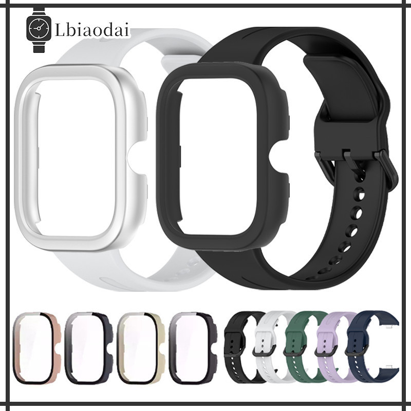 สายซิลิโคนกรณีพีซี for Smartwatch Redmi Watch 6 5 4 สายพานยางสายรัดข้อมือป้องกันหน้าจอฝาคลุมกันชนอุปกรณ์เสริม