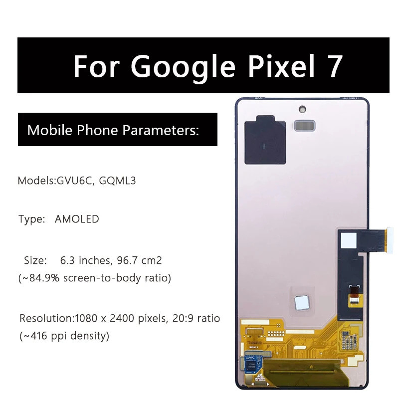 จอแสดงผล LCD สําหรับ Google Pixel 7 7Pro LCD Touch Digitizer Screen Assembly AMOLED สําหรับ Google P