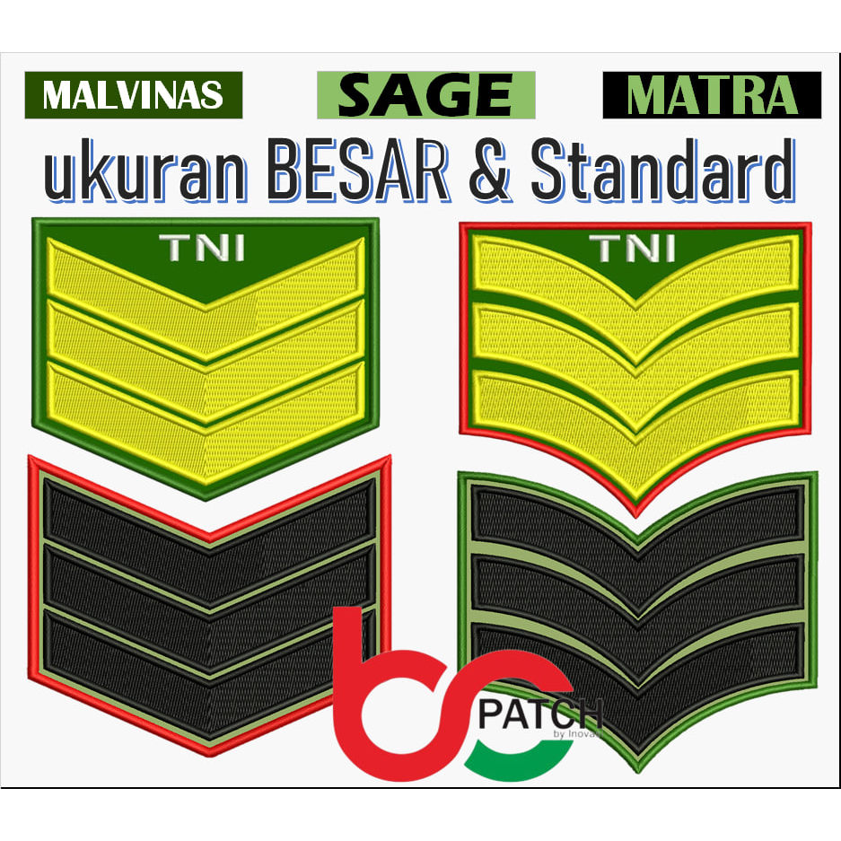 BCPT06 SERKA โลโก้ RANK TNI-AD PATCH OMBROIDERY MICA PERKERAS PDH-PDL-PDU ใหม่/เก่า | NCOPE