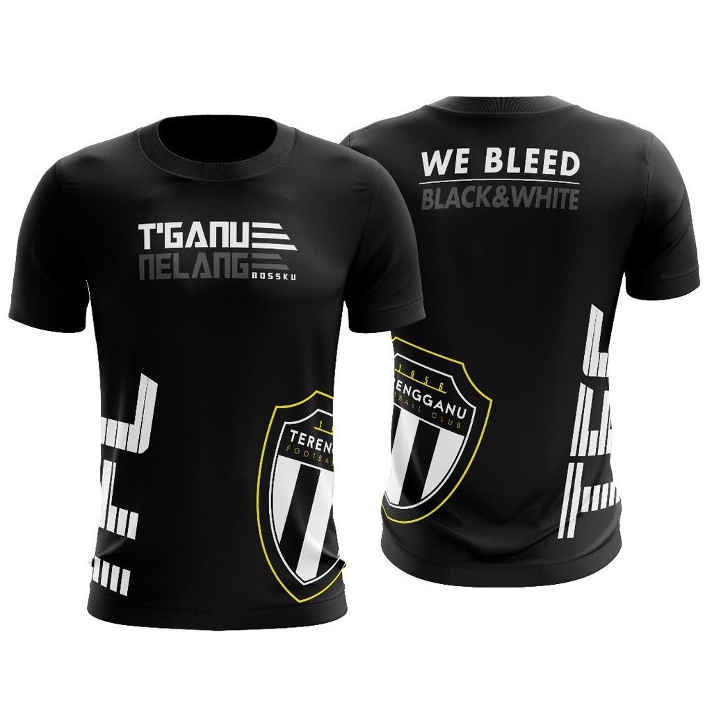 Breathable สบาย Terengganu TFC โลโก้พิมพ์เสื้อยืด, แฟน ๆ คอลูกเรือด้านบน