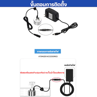เครื่องสร้างควัน Mist Maker เครื่องทำหมอก พร้อมไฟ LED อะแดปเตอร์ ระบบตัดไฟอัตโนมัติ สำหรับน้ำพุฮวงจุ้ย บ่อปลา ตกแต่งสวน