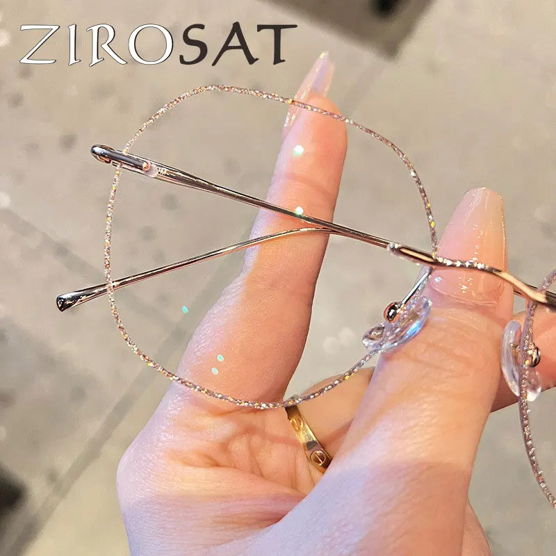 ZIROSAT 8925-B titanium Tint เลนส์สายตาสั้นแว่นตาแว่นตาอ่านหนังสือ Rimless กรอบแว่นตาสําหรับผู้ชายแล