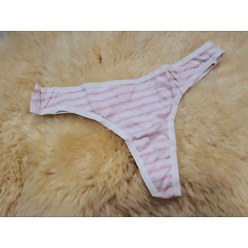 #จีสตริง #gstring #g-string #Thong กางเกงใน ยี่ห้อ Motherhood Maternity สีพื้นครีม ลายขวางสีชมพูอ่อน มือ 1 ใส่สบาย