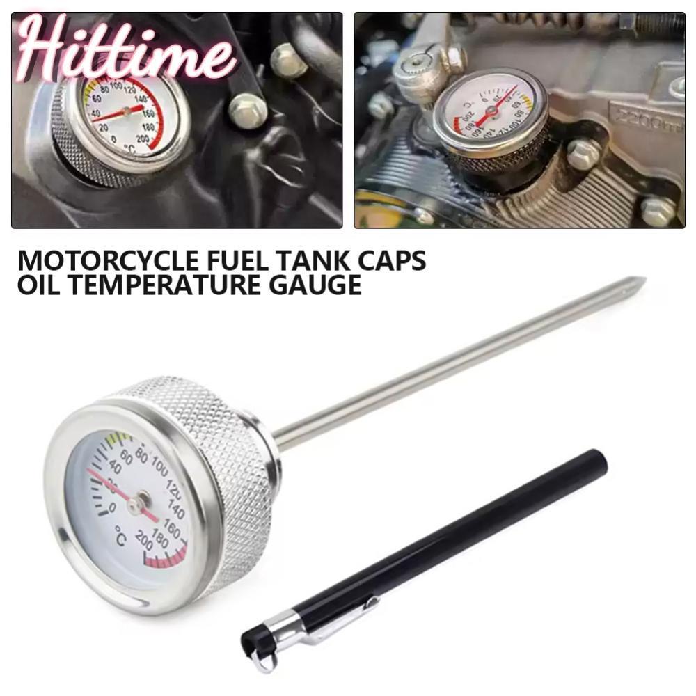 HITTIME รถจักรยานยนต์การใช้ถังหมวก 35 มม.อุณหภูมิน้ํามัน M20x2.5 พร้อม Probe 0-200 ตัวชี้เครื่องวัดอ