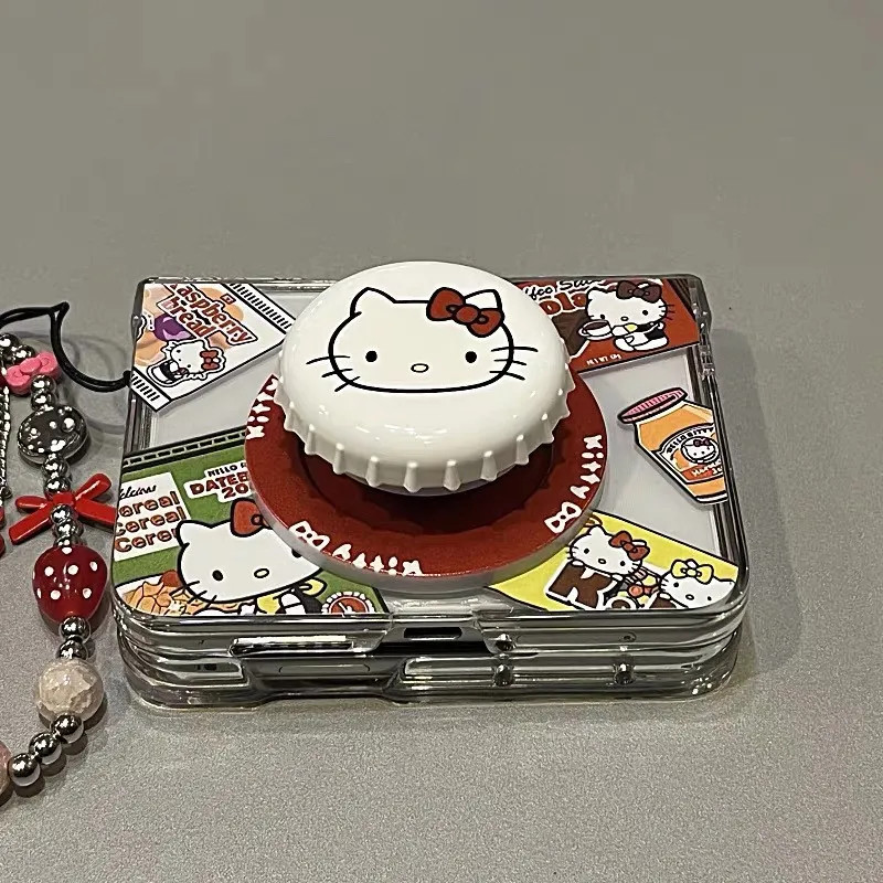 Hello Kitty แม่เหล็กพับเคสโทรศัพท์สําหรับ Samsung Galaxy Z Flip7 Z Flip6 Z Flip5 Hard PC ฝาครอบน่ารั