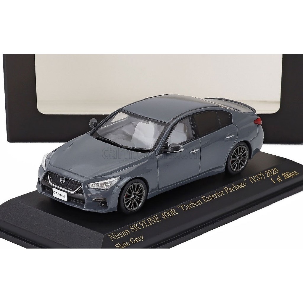 CARNEL 1/43 Nissan Skyline 400R "คาร์บอนภายนอกแพ็คเกจ" V37 2020 Slate Greyสำเร็จรูปรถขนาดเล็กCN43200