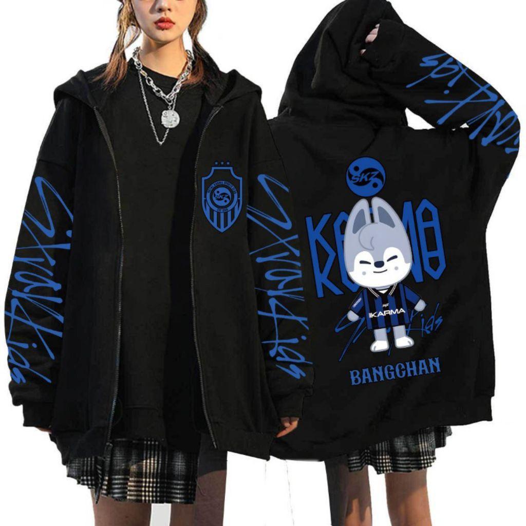 Stray Kids Kpop SKZ KARMA พรีเมี่ยม Oversize สไตล์เกาหลี Hoodie แจ็คเก็ต สมาชิกทั้งหมด  Skz Karma Ho