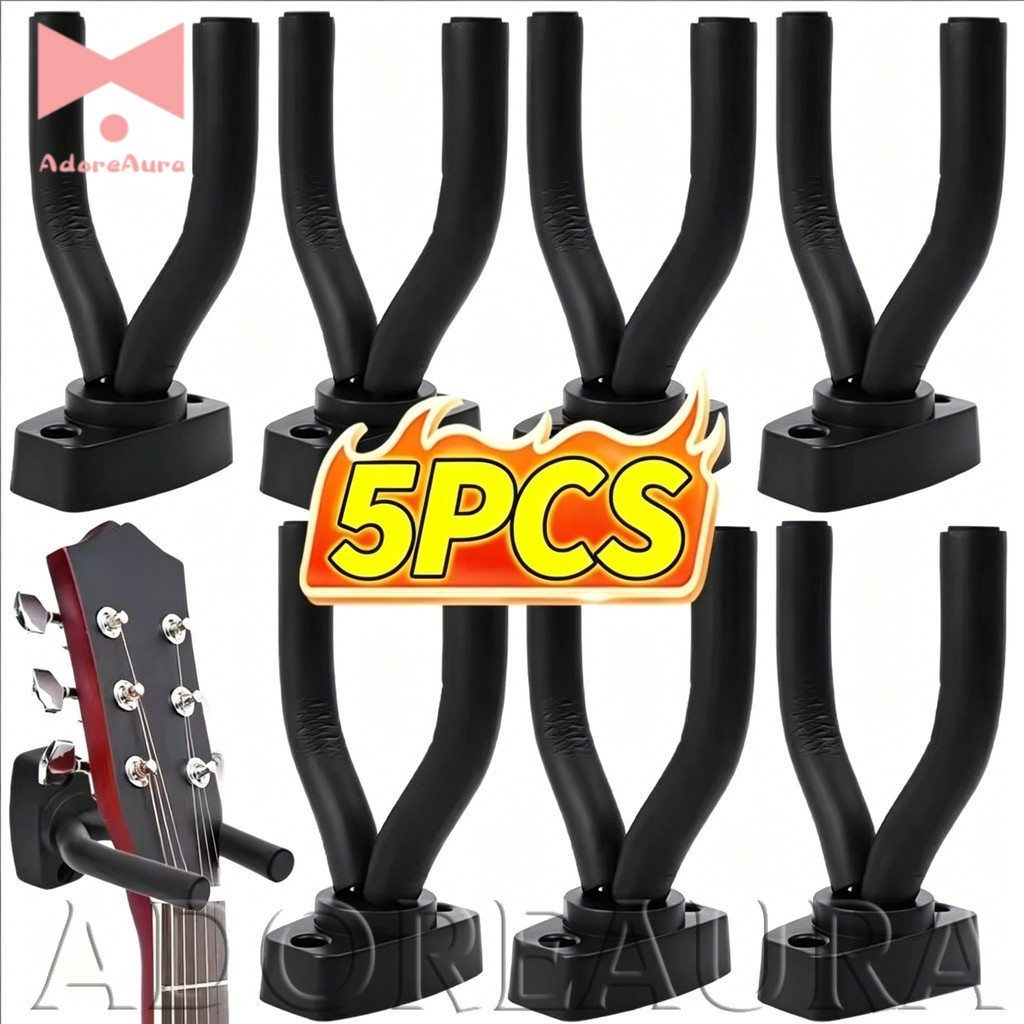 [H & L] 1/2/3/4/5PCS - Wall Mount กีตาร์แขวน Hook Non-slip ผู้ถือสําหรับอะคูสติกกีตาร์ Ukulele Bass 